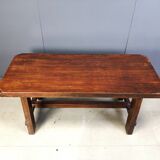 Solid wood brutalist dining table, 1960s