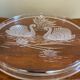Glass plate decorated with swans