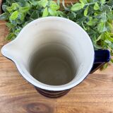 Vintage blue glazed ceramic pitcher