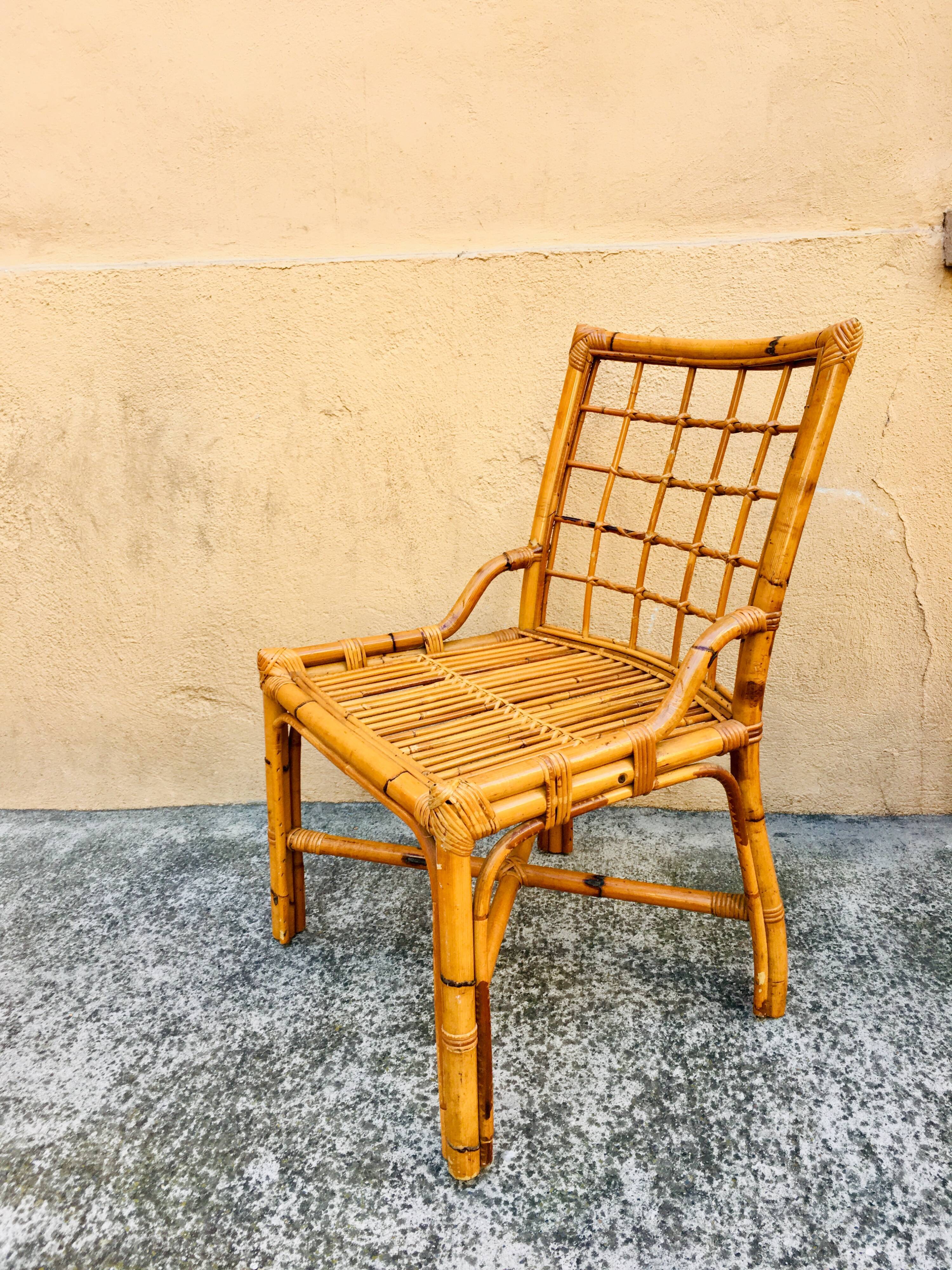 Lot of 2 bamboo chairs