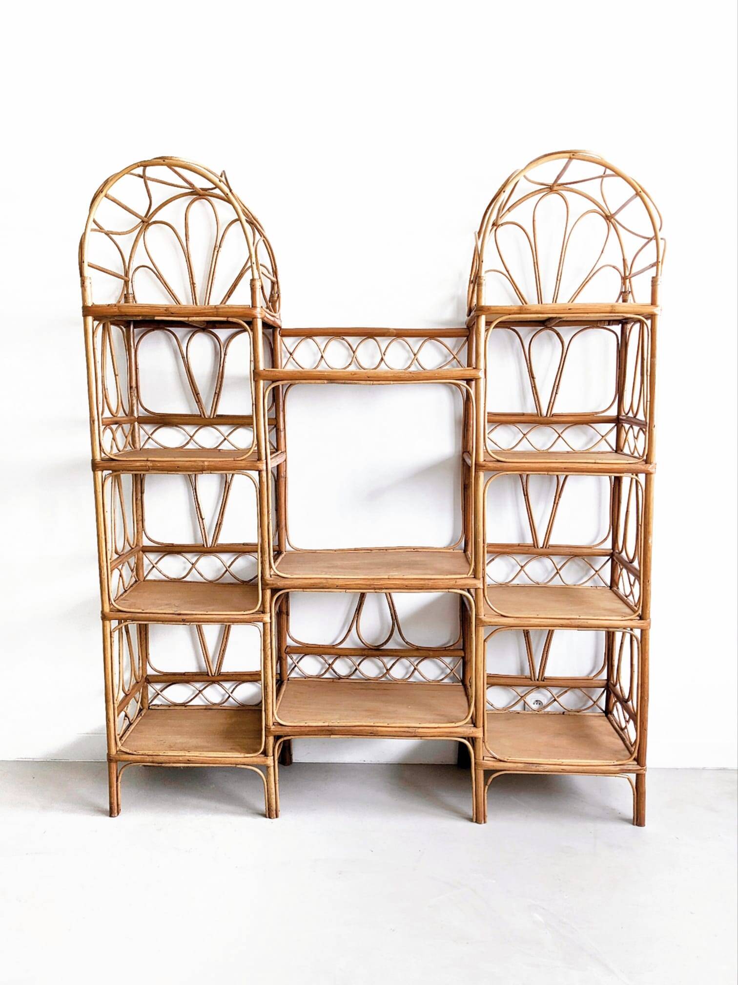 Rattan shelf, French Riviera, 1960s