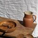 Salad server or flat-ended slotted spatula in teak L30 D9x8