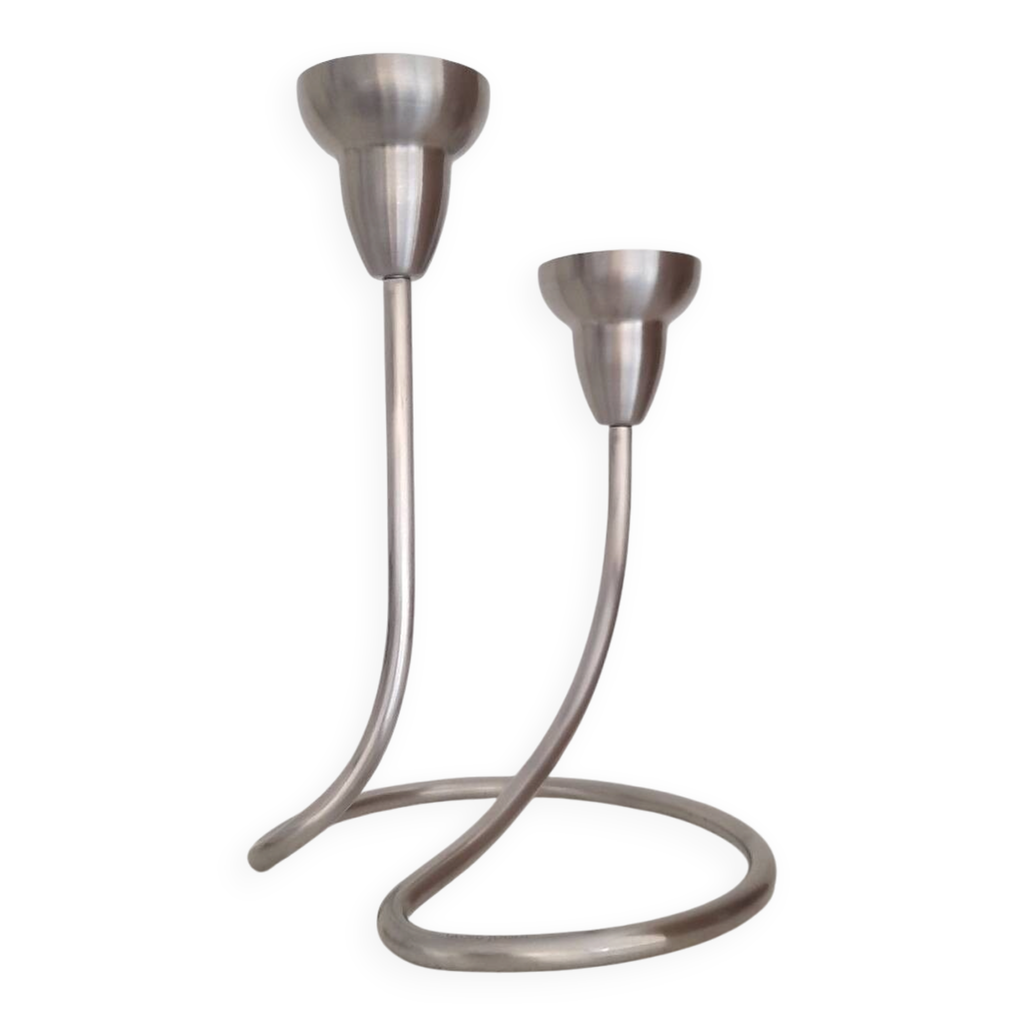 Georg Jensen brushed stainless steel candlestick