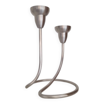 Bougeoir Georg Jensen en inox brossé