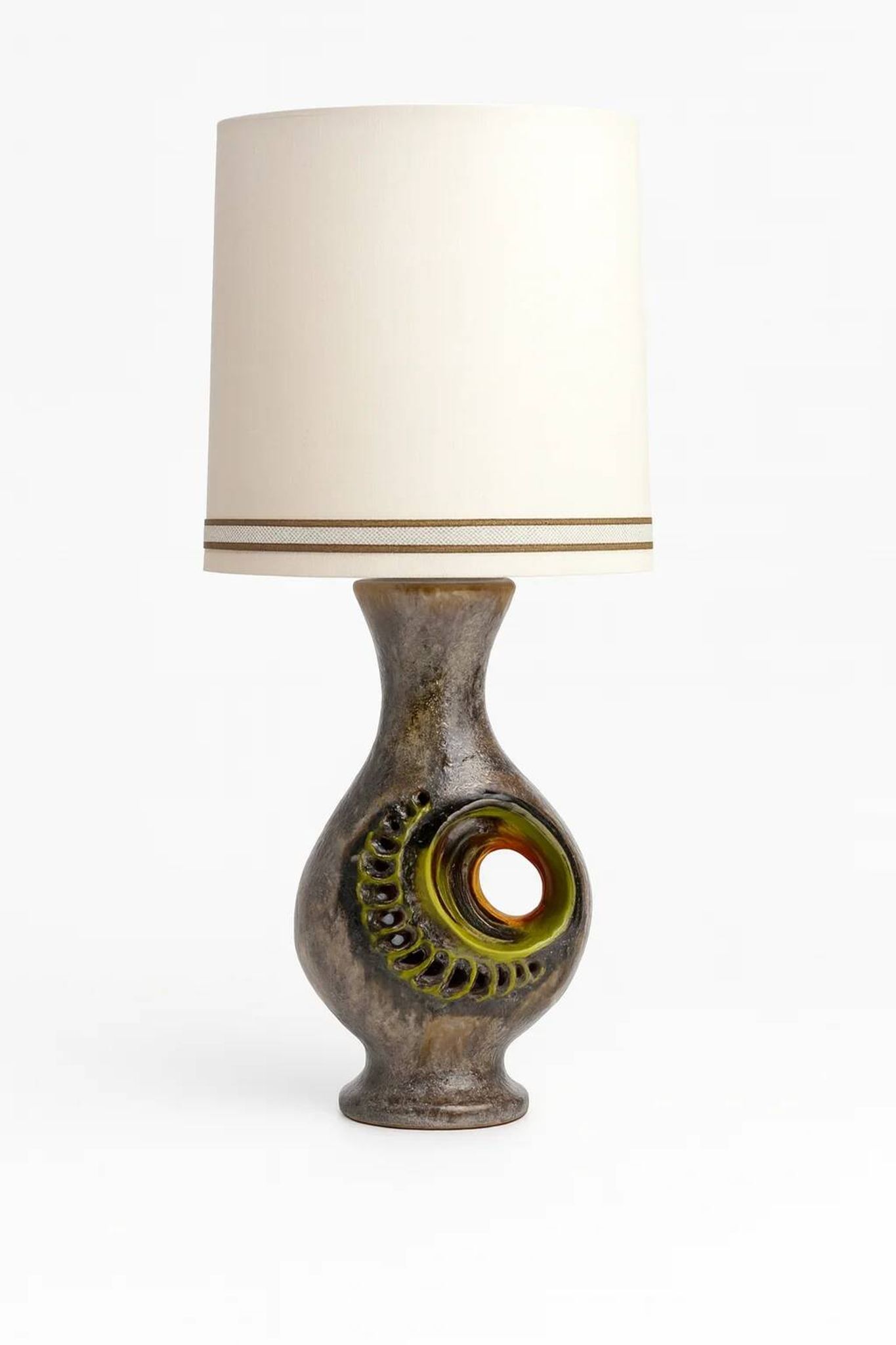 Vintage ceramic table lamp, Walter Gerhards lamp, 1970s