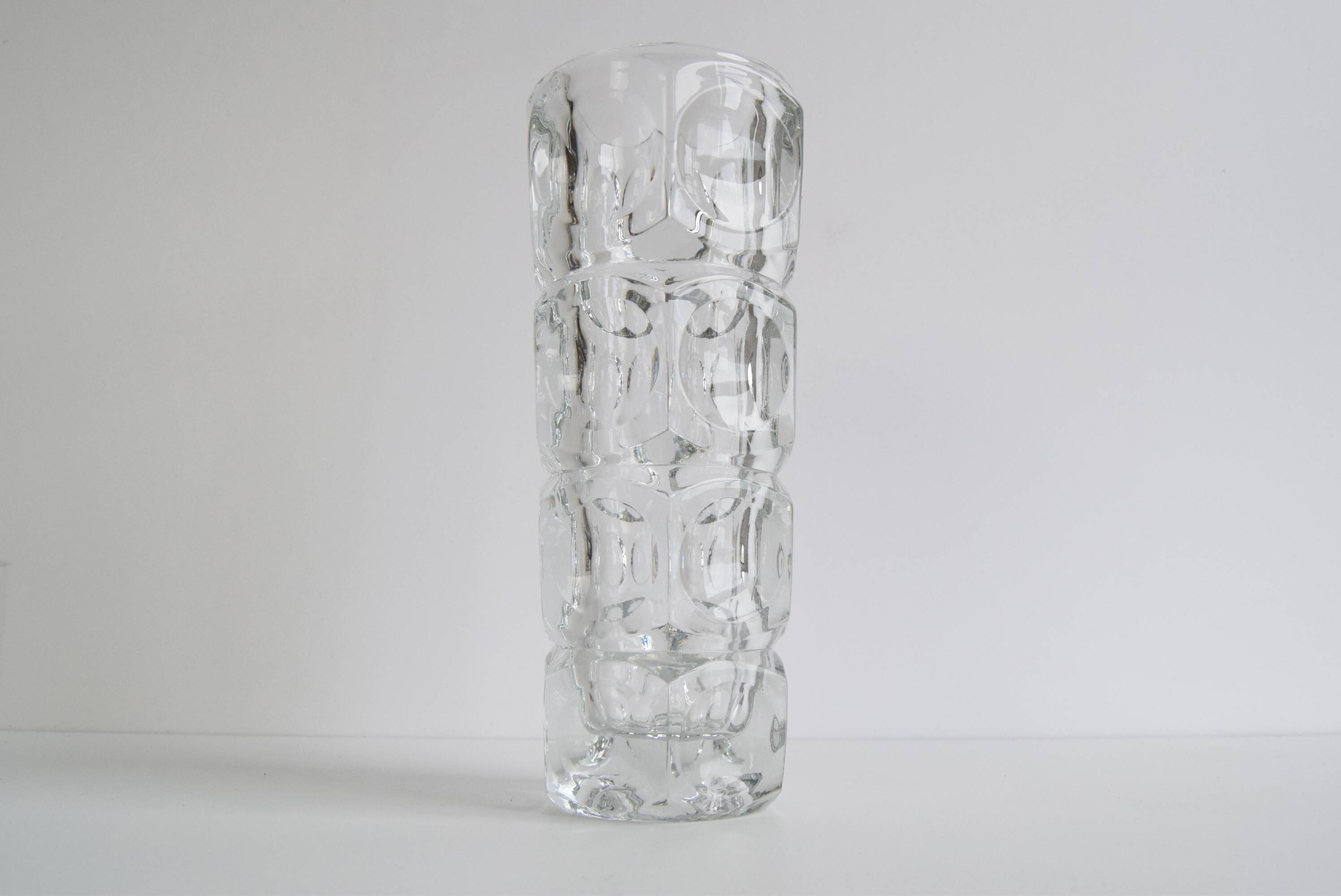 Vintage Glass Vase by František Pečeny for Heřmanova Huť, Czechoslovakia, 1960's.