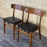 2x 60s 70s teak dining chair by Farstrup Møbler Made in Denmark