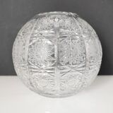 Cut crystal ball vase