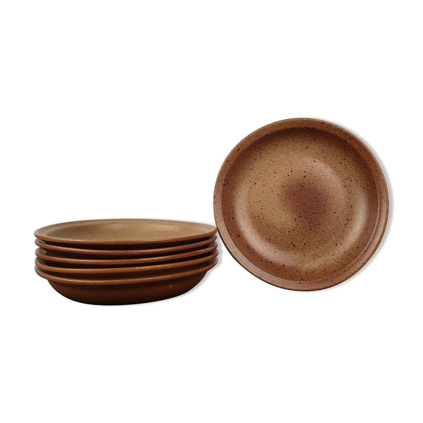 Hollow stoneware plates x6