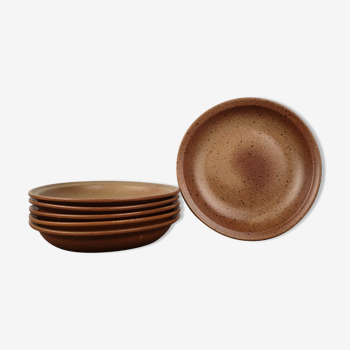 Hollow stoneware plates x6