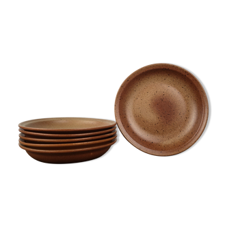 6 assiettes creuses en grès