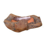 Empty wooden and copper pocket