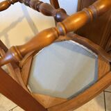 Chaise en bois et velour style Louis xv