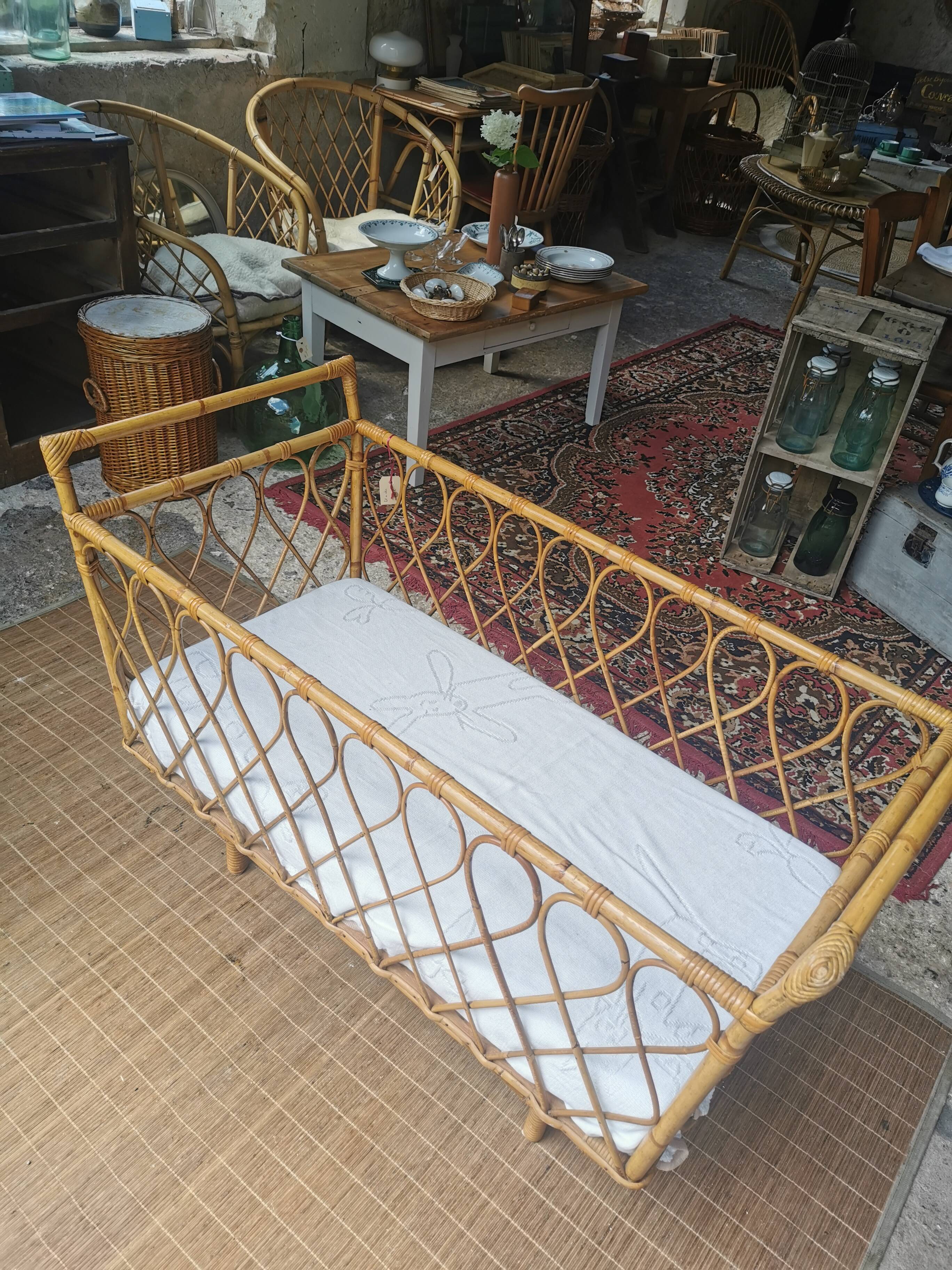 Rattan child bed