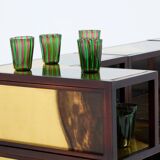 Large oxidized and patinated brass bar by Isabelle and Richard Faure 1970