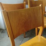 Set of 10 theater chairs wood honey