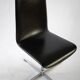Pair of vintage swivel armchairs in black vinyl, 1970s