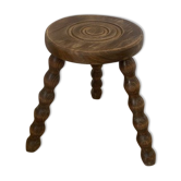 Brutalist vintage tripod stool