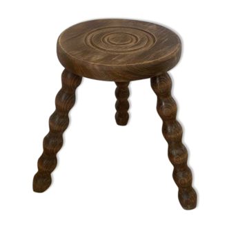 Brutalist vintage tripod stool