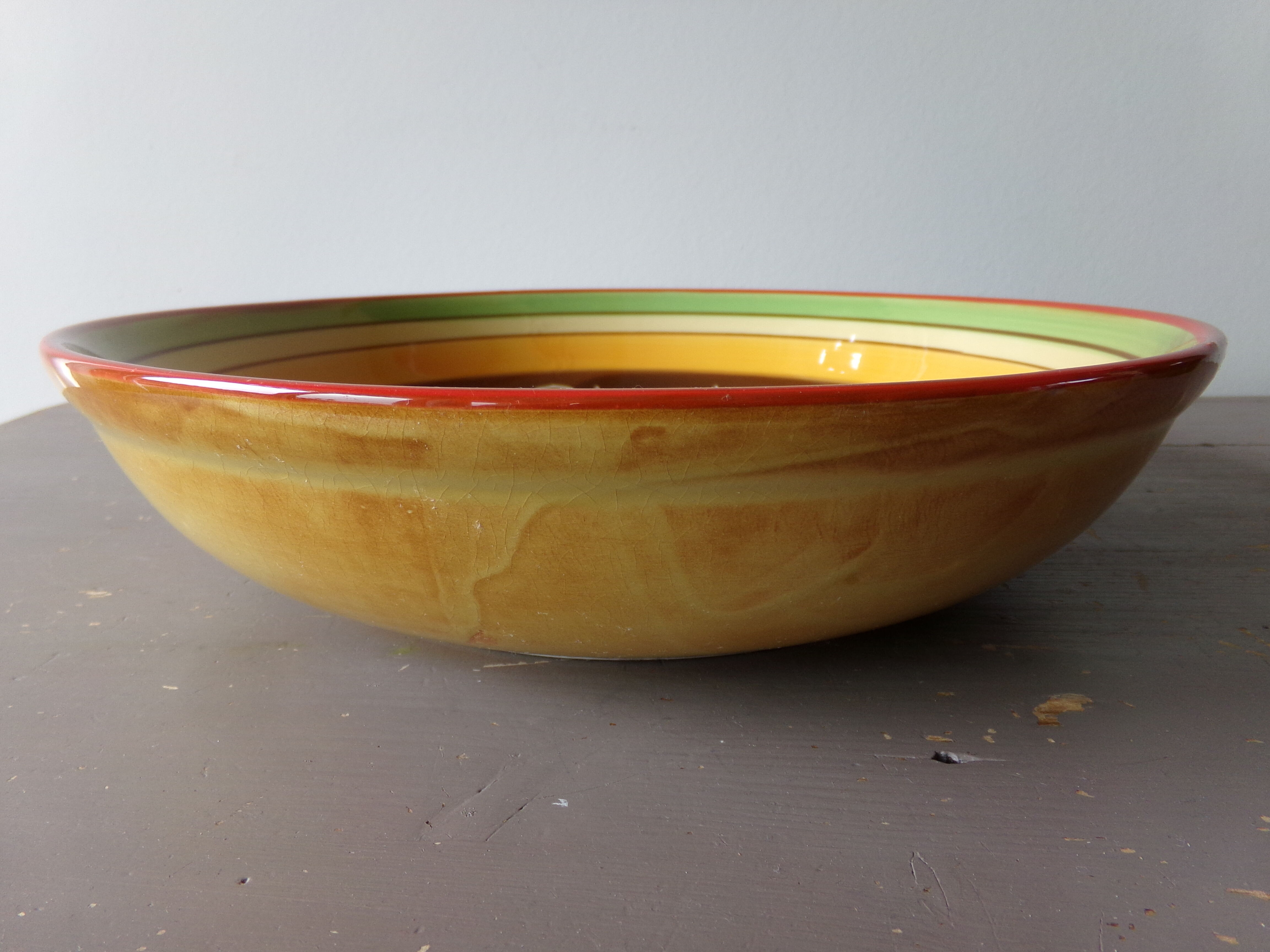 Glazed terracotta dish