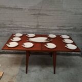 service à poisson faïence de longwy modèle copenhague vintage 1960