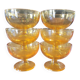 6 orange glass ice cream cups