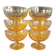 6 orange glass ice cream cups