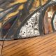 Ceramic coffee table with metal base by G. Reynaud Vallauris