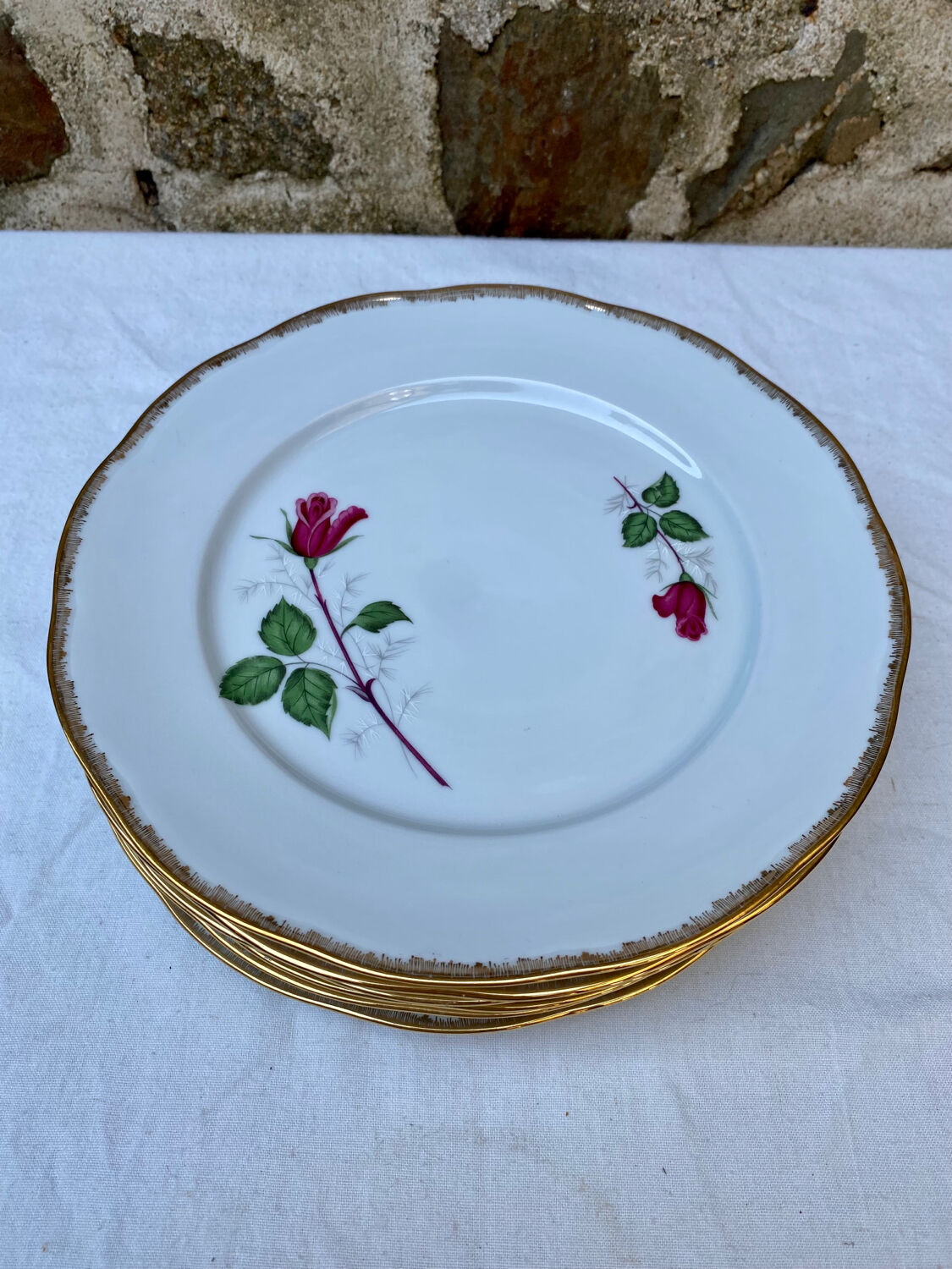Service de table Berry roses en porcelaine