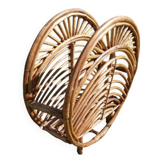Rattan magazine rack