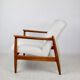 GFM-64 Brown Armchair in White Ivory Bouclé attributed to Edmund Homa, 1970s