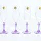 Lot de 4 flûtes Crystal d'Arques vintage en verre alexandrite