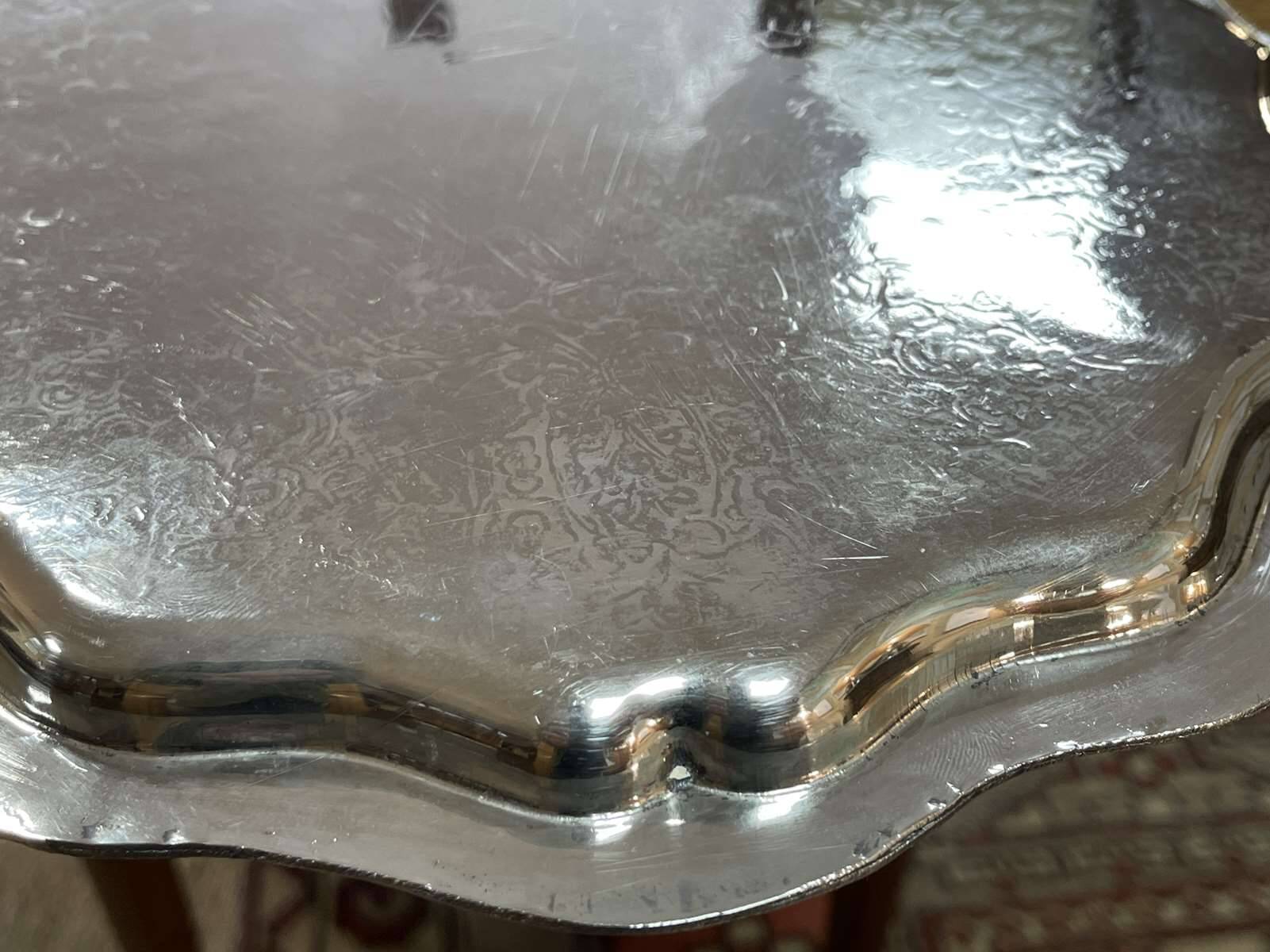 Silver metal tray