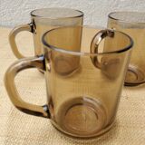 Smoked glass mugs