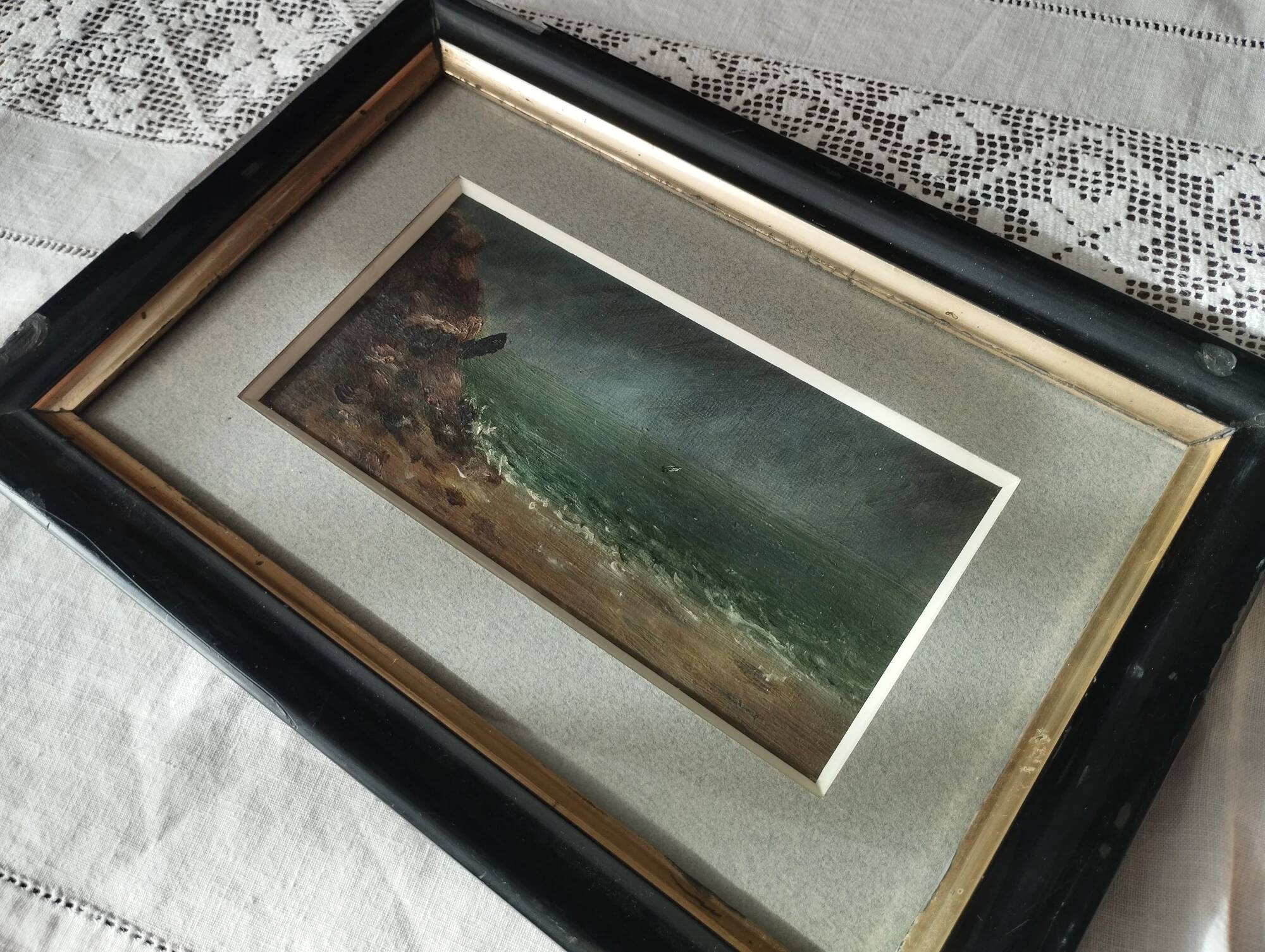 Sailboat in the rain - Small framed marine.