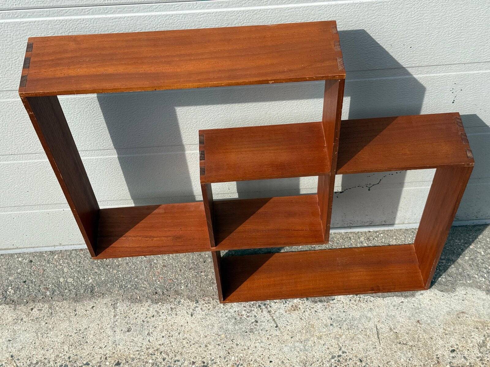Danish sculptural teak shelf, 1968