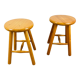 Pair of vintage pine stools
