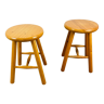 Pair of vintage pine stools