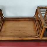 Large vintage serving tray, rattan and wicker - Indonesia - 1950s/1960s