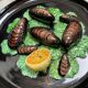 Assiette vintage barbotine Vallauris trompe l’oeil
