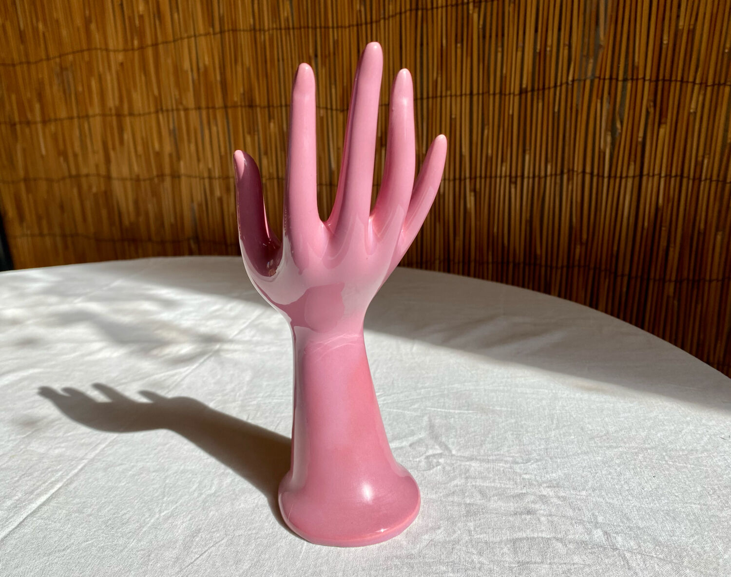 Vase soliflore fig hand in vintage ceramic 70s