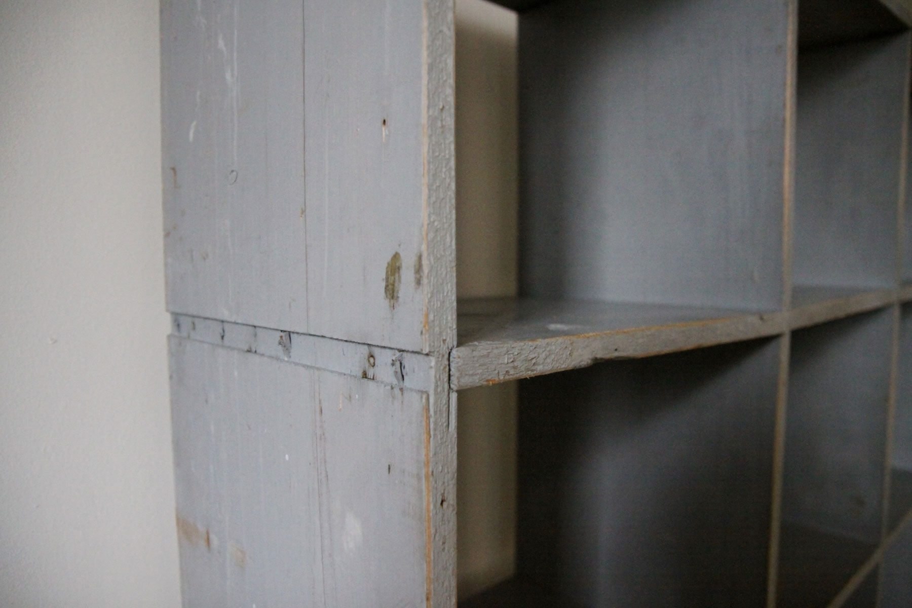 Bookcase locker vintage wooden shelf