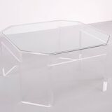 Table basse octogonale Lucite David Lange années 1970