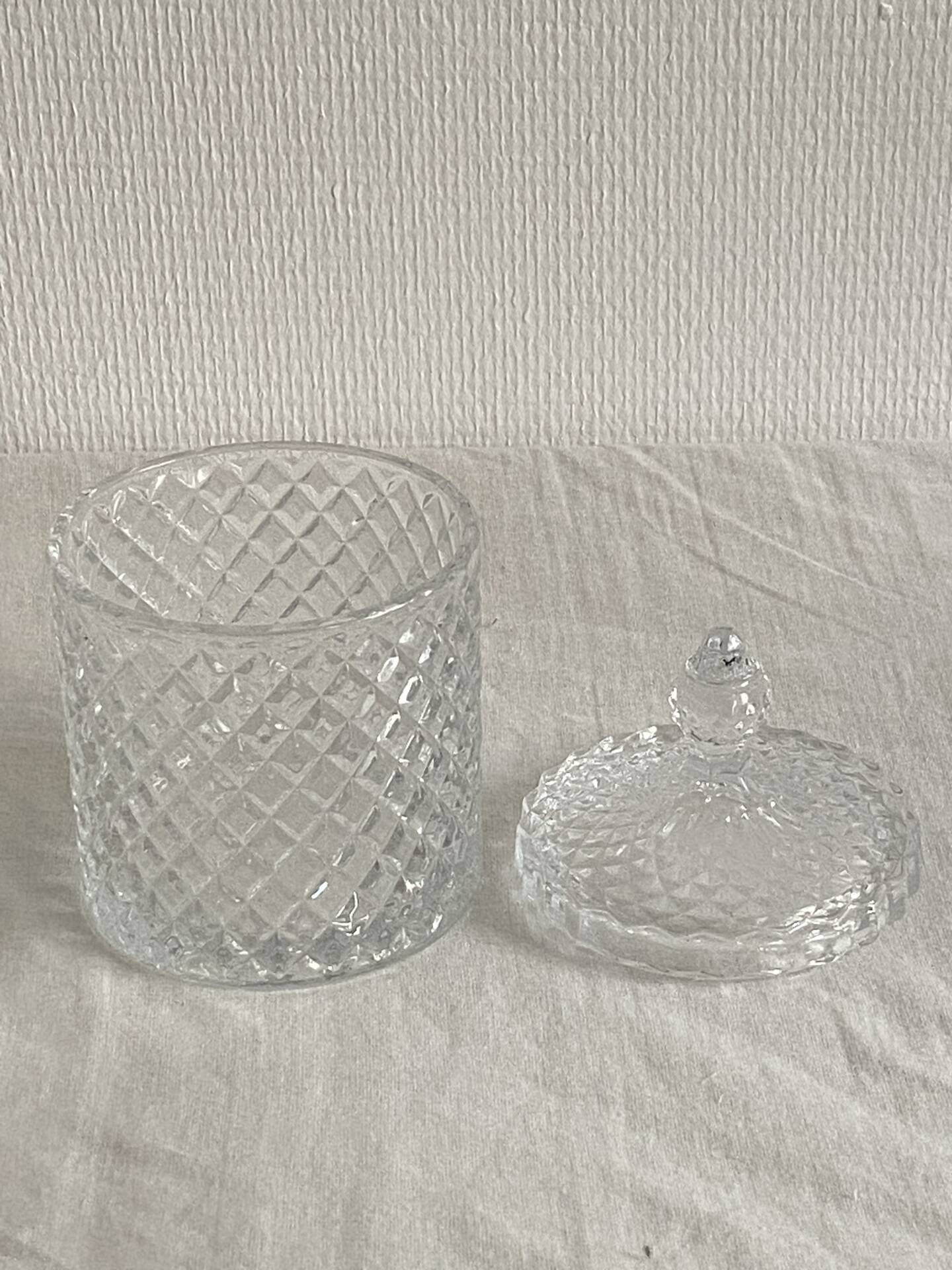 Candy box / glass cotton pot with crystal effect