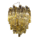 Venetian chandelier in colourless and gold Murano glass, Venini Triedi model, circa 1960.