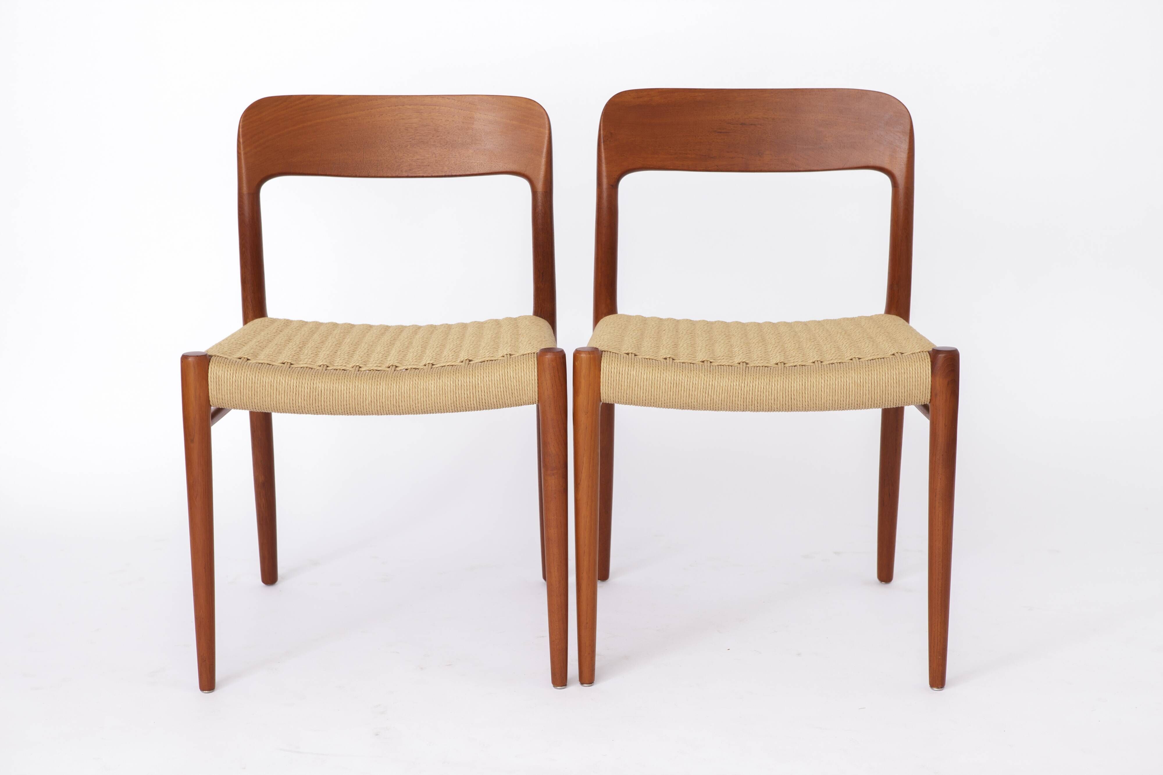 Large Set of 8 Niels Otto Møller Teak Dining Chairs – Model 75 (1950s)