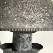 LAMPE Coeur ZINC Vintage