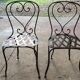 Chaises de jardin, fer forgé