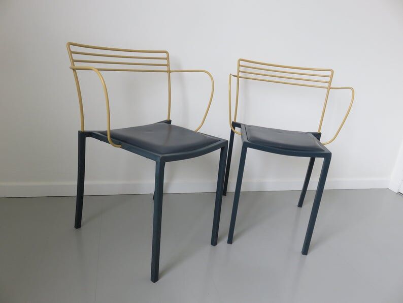 Pair of armchairs Pascal Mourgue model "Piccolo" for Fermob 1990