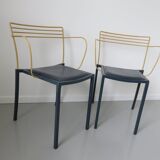 Pair of armchairs Pascal Mourgue model "Piccolo" for Fermob 1990